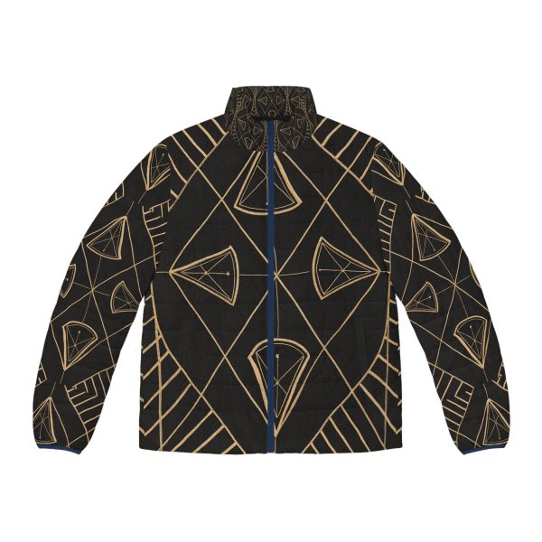 Heart Center Divine Design Men's  Puffer Jacket | Energetic Conscious Wear, Awakened human, Conscious Teachings