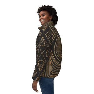 Heart Center Divine Design Puffer Jacket | Energetic Conscious Wear, Awakened human, Conscious Teachings