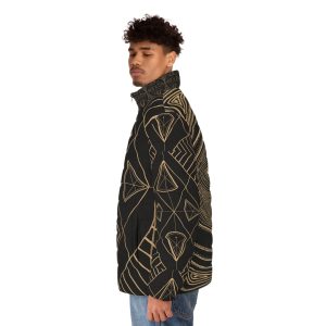 Heart Center Divine Design Men's  Puffer Jacket | Energetic Conscious Wear, Awakened human, Conscious Teachings