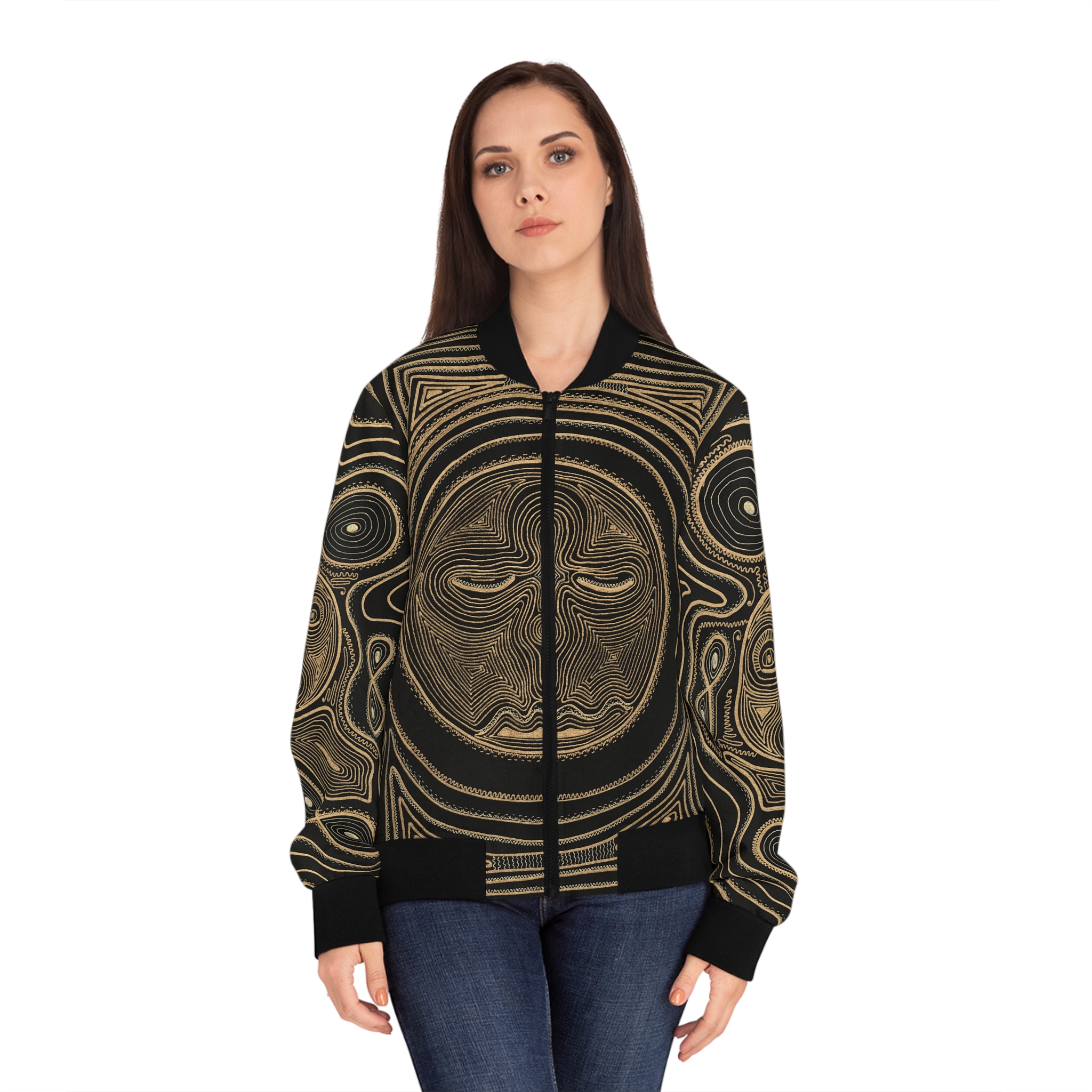 Ascension Teachings Spiritual Art Bomber Jacket | Energetic Consciousness Design - Image 3