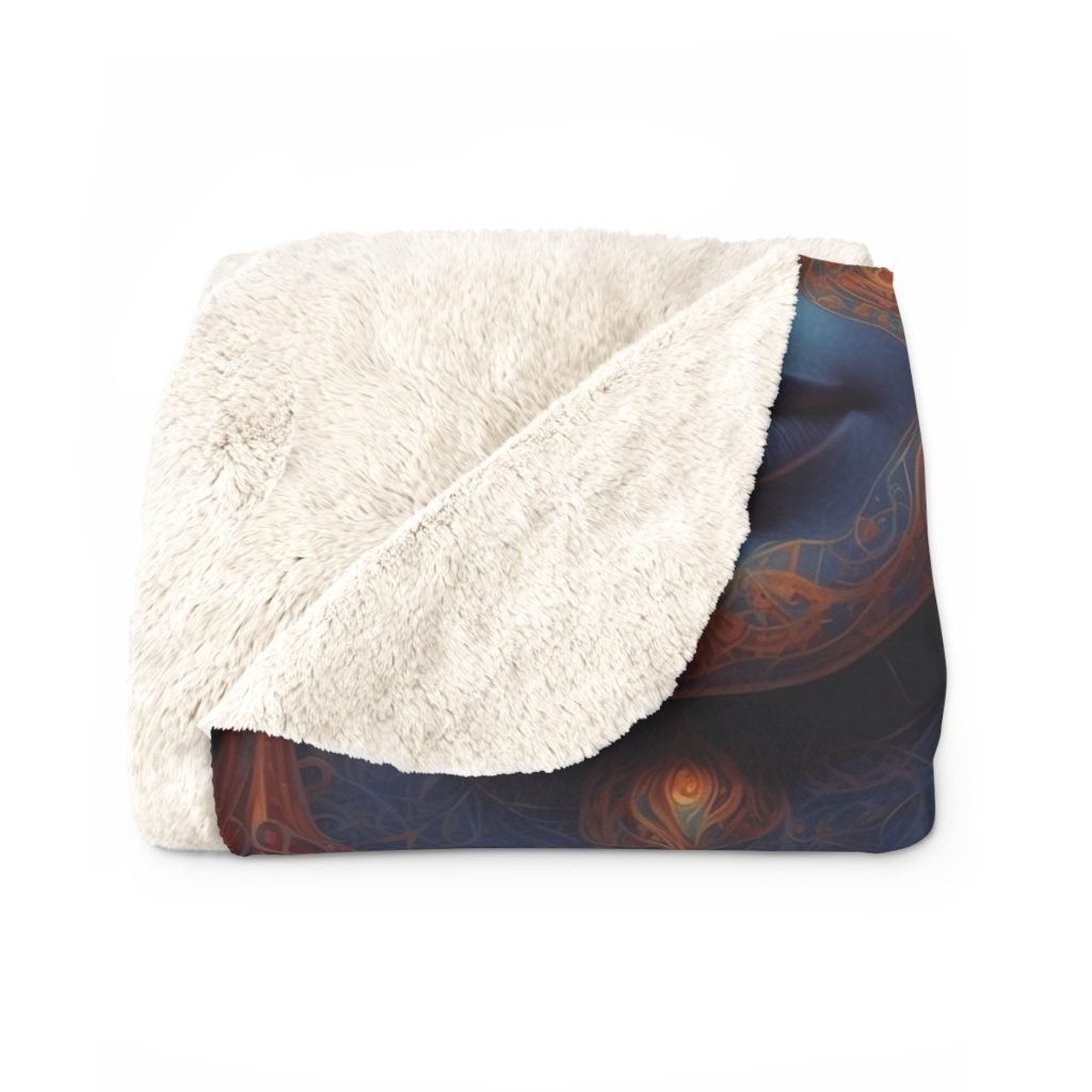 Solar Consciousness - Sacred Geometry Sun Being | Third Eye Awakening Psychedelic Art Sherpa Fleece Blanket
