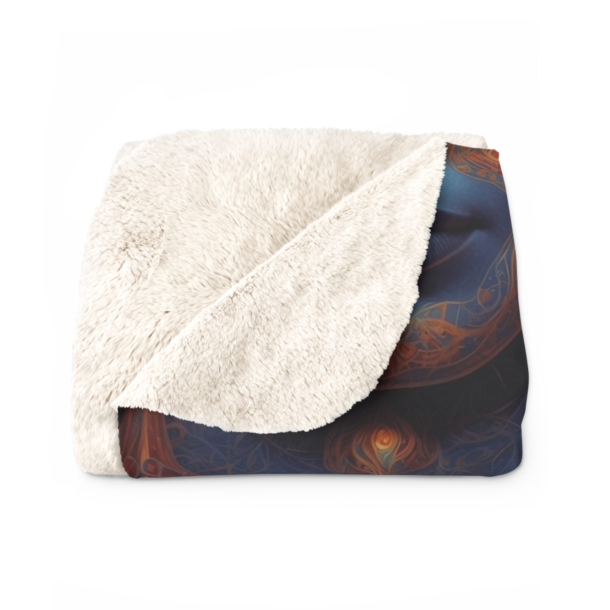 Solar Consciousness - Sacred Geometry Sun Being | Third Eye Awakening Psychedelic Art Sherpa Fleece Blanket - Image 6