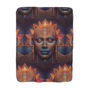 Solar Consciousness - Sacred Geometry Sun Being | Third Eye Awakening Psychedelic Art Sherpa Fleece Blanket
