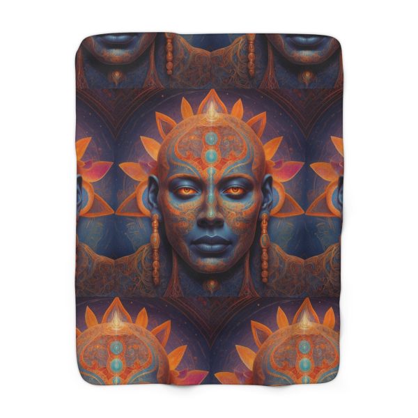 Solar Consciousness - Sacred Geometry Sun Being | Third Eye Awakening Psychedelic Art Sherpa Fleece Blanket