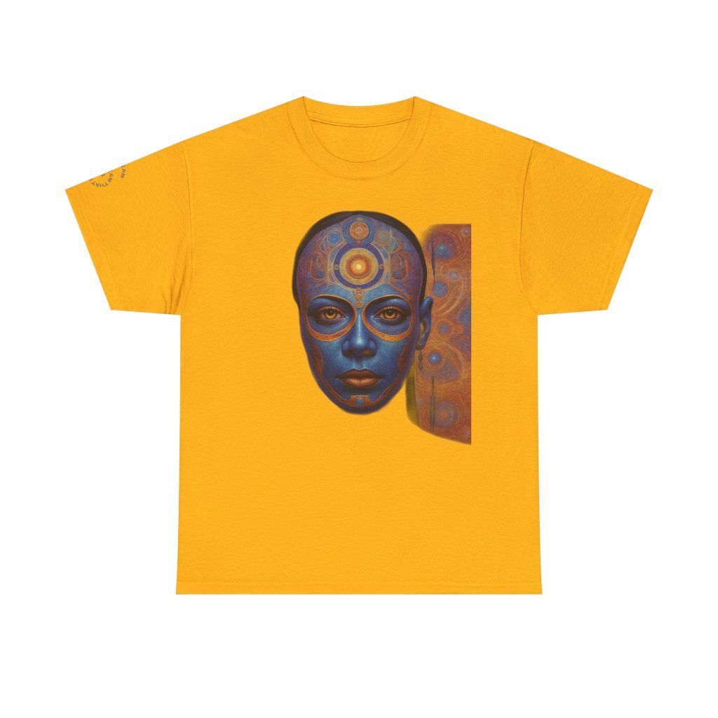 Cosmic Mind Awakening - Sacred Geometry Third Eye Portrait | Psychedelic Spiritual Art Unisex Heavy Cotton Tee