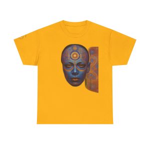 Cosmic Mind Awakening - Sacred Geometry Third Eye Portrait | Psychedelic Spiritual Art Unisex Heavy Cotton Tee - Image 9