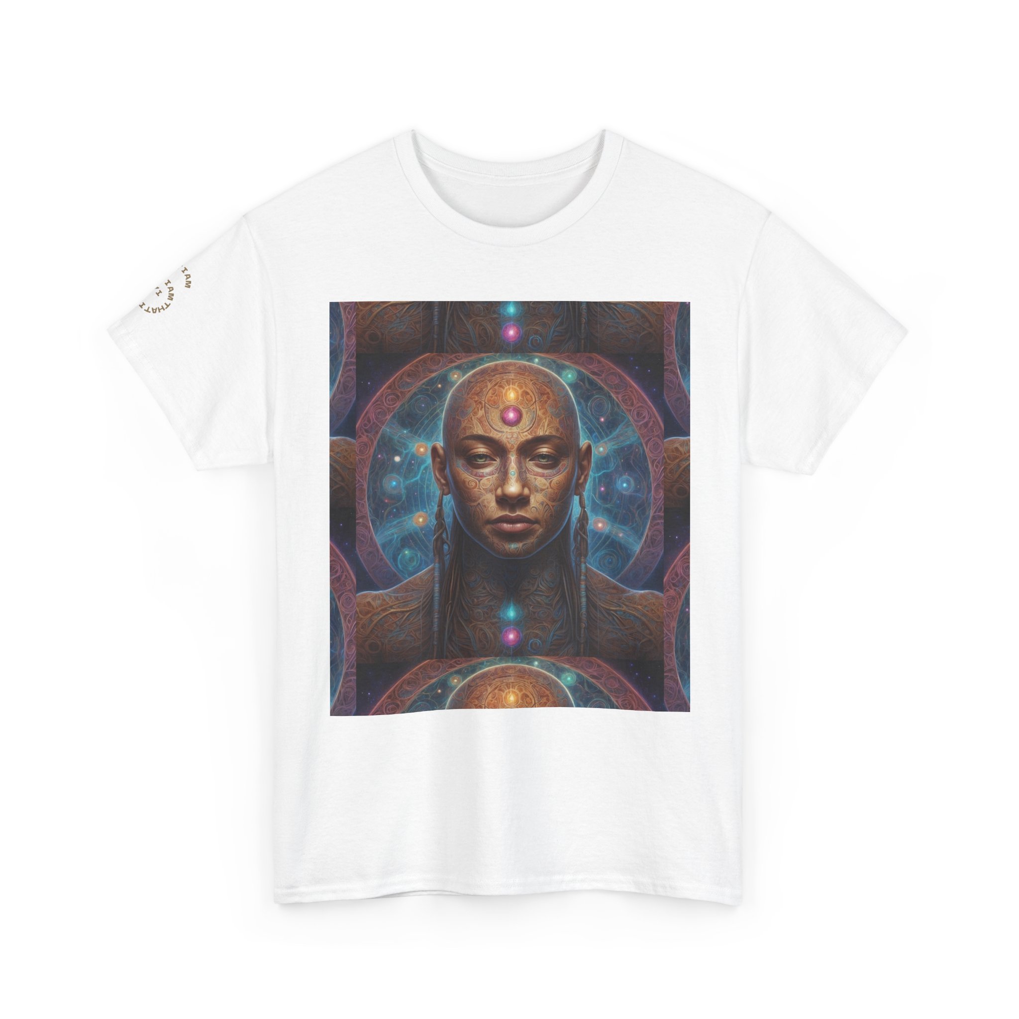 Sacred Inner Vision - Third Eye Awakening Cosmic Soul | Spiritual Psychedelic Art Unisex Heavy Cotton Tee - Image 3