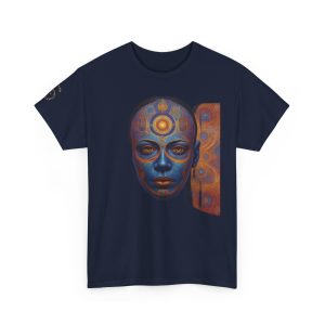 Cosmic Mind Awakening - Sacred Geometry Third Eye Portrait | Psychedelic Spiritual Art Unisex Heavy Cotton Tee - Image 39