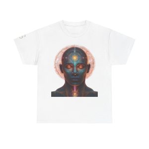 Awakened Consciousness 2 - Sacred Geometry Cosmic Being | Spiritual Psychedelic Art Unisex Heavy Cotton Tee