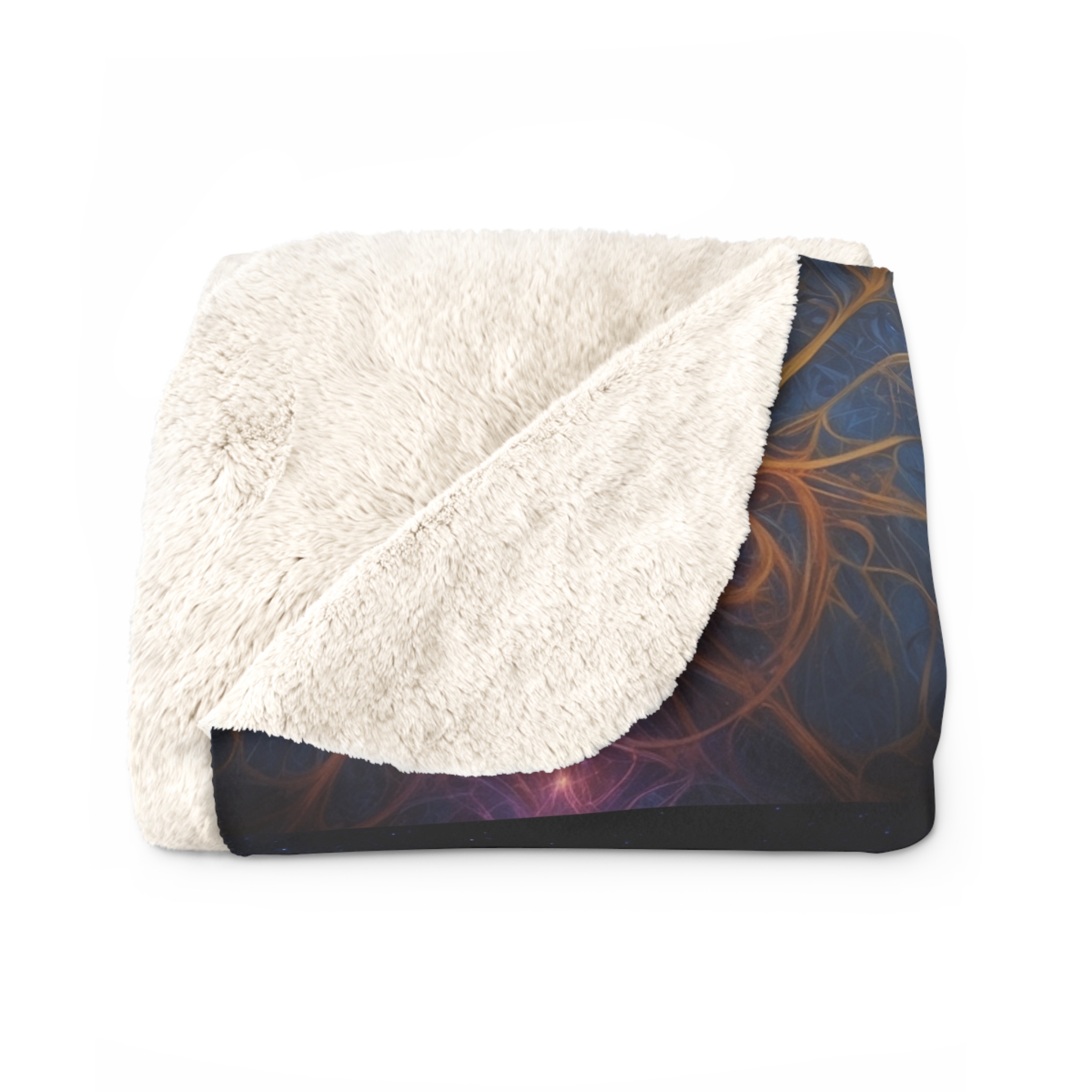 Awakened Consciousness - Sacred Geometry Cosmic Being | Spiritual Psychedelic Art Sherpa Fleece Blanket - Image 2