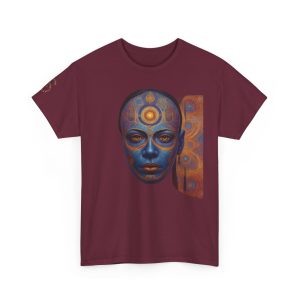 Cosmic Mind Awakening - Sacred Geometry Third Eye Portrait | Psychedelic Spiritual Art Unisex Heavy Cotton Tee - Image 19