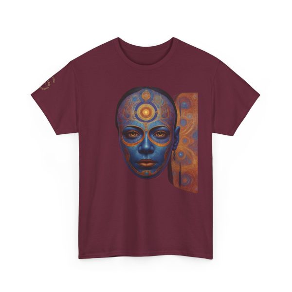 Cosmic Mind Awakening - Sacred Geometry Third Eye Portrait | Psychedelic Spiritual Art Unisex Heavy Cotton Tee