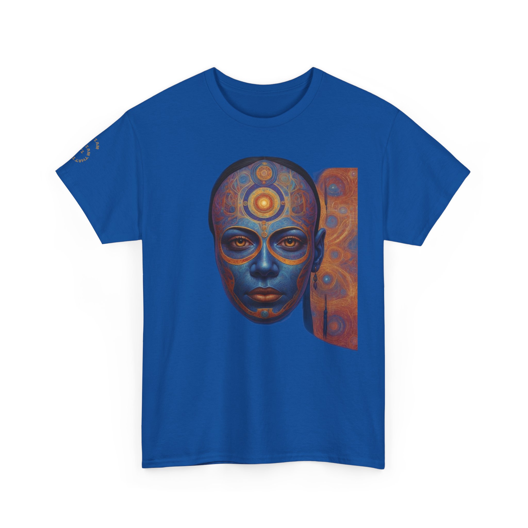 Cosmic Mind Awakening - Sacred Geometry Third Eye Portrait | Psychedelic Spiritual Art Unisex Heavy Cotton Tee - Image 35