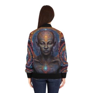 Celestial Alignment Bomber Jacket - Third Eye & Heart Awakening | Sacred Geometry Cosmic Wear - Image 4