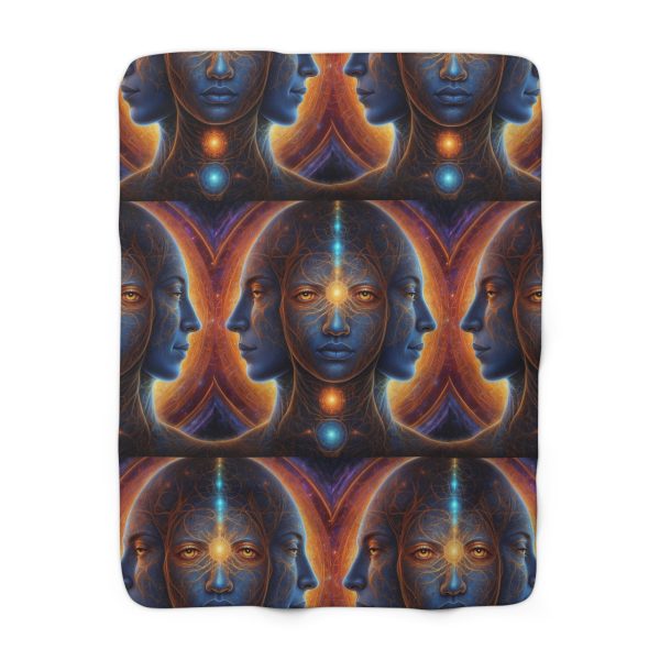 Cosmic Trinity – The Infinite Mind Within | Spiritual Psychedelic Art Sherpa Fleece Blanket