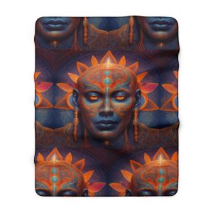 Solar Consciousness - Sacred Geometry Sun Being | Third Eye Awakening Psychedelic Art Sherpa Fleece Blanket - Image 9