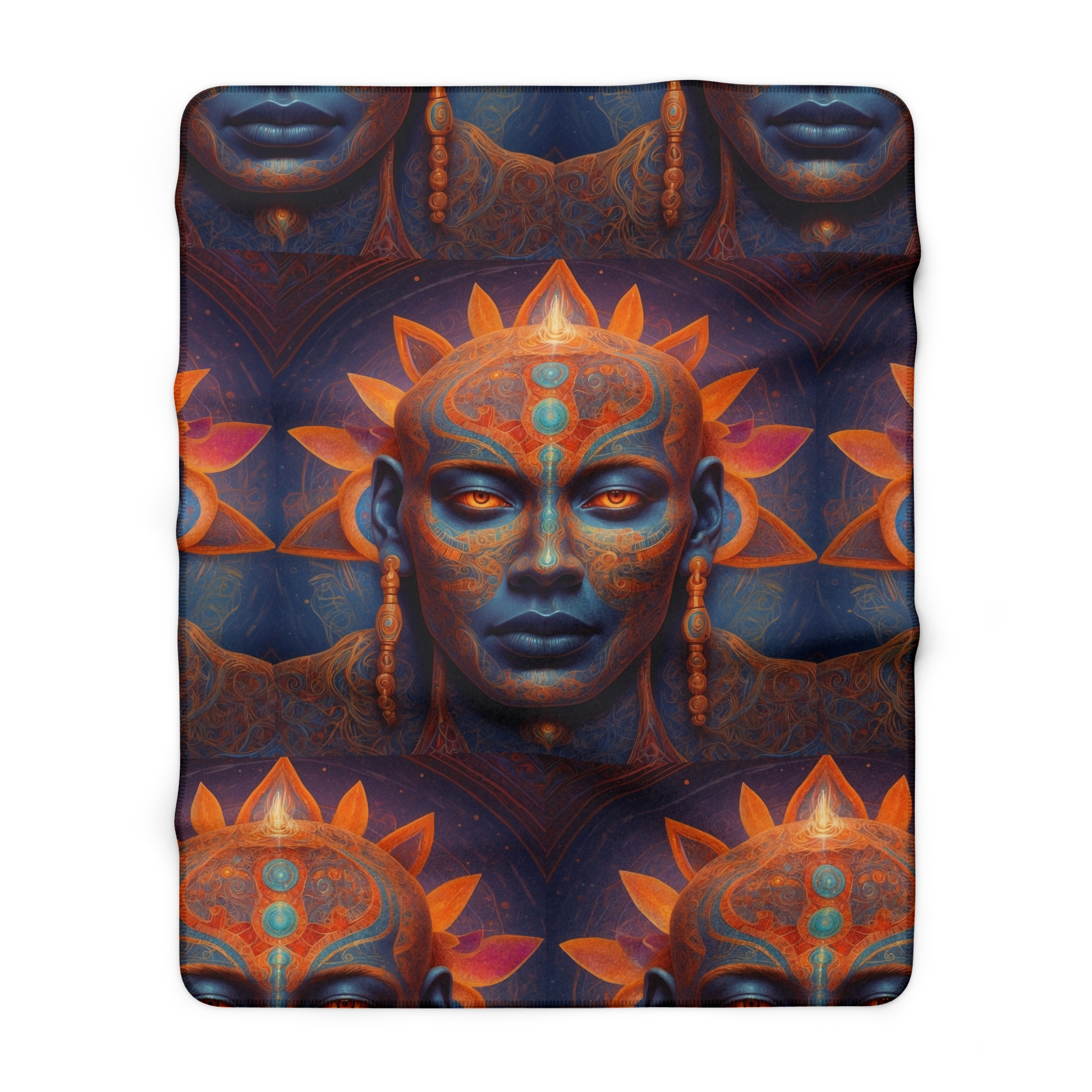 Solar Consciousness - Sacred Geometry Sun Being | Third Eye Awakening Psychedelic Art Sherpa Fleece Blanket - Image 9