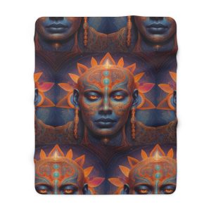 Solar Consciousness - Sacred Geometry Sun Being | Third Eye Awakening Psychedelic Art Sherpa Fleece Blanket - Image 5