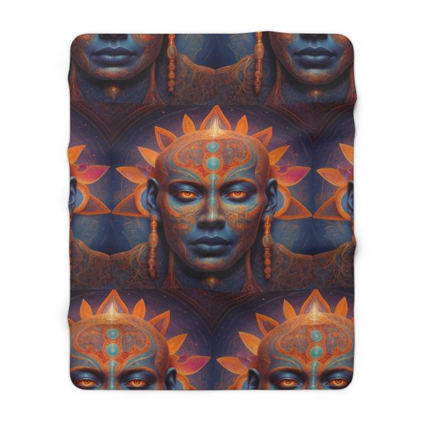 Solar Consciousness - Sacred Geometry Sun Being | Third Eye Awakening Psychedelic Art Sherpa Fleece Blanket