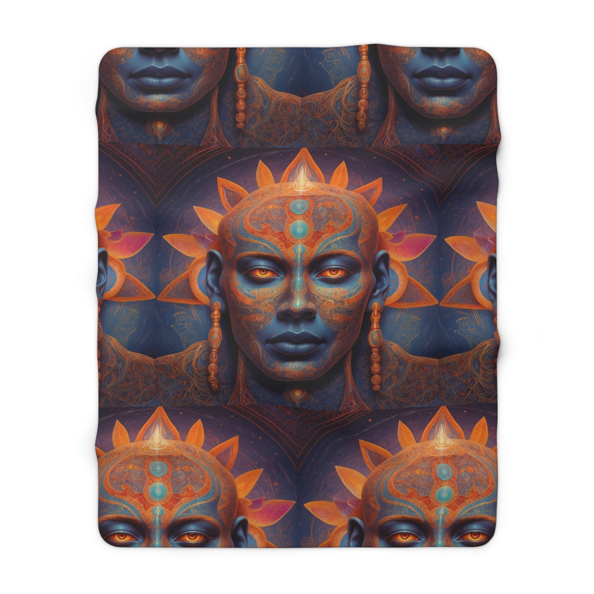 Solar Consciousness - Sacred Geometry Sun Being | Third Eye Awakening Psychedelic Art Sherpa Fleece Blanket - Image 5