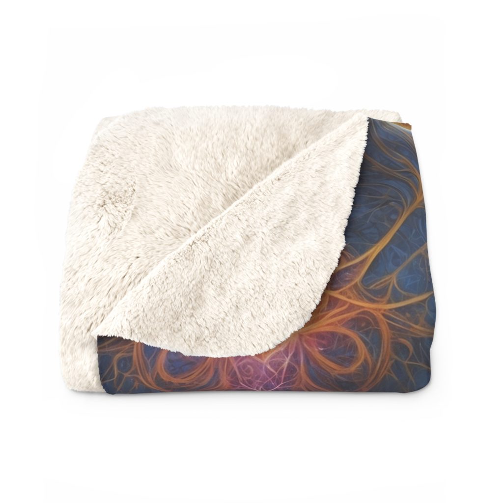 Awakened Consciousness - Sacred Geometry Cosmic Being | Spiritual Psychedelic Art Sherpa Fleece Blanket