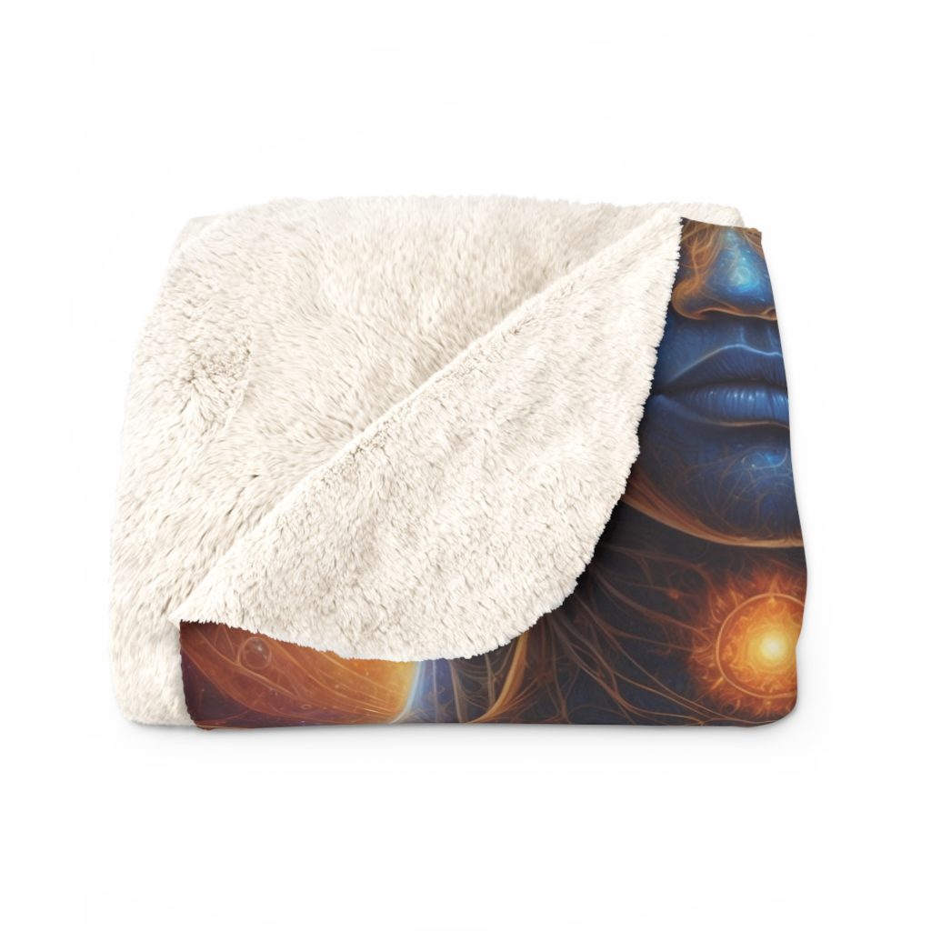 Cosmic Trinity - The Infinite Mind Within | Spiritual Psychedelic Art Sherpa Fleece Blanket