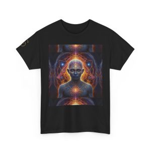 Awakened Consciousness - Sacred Geometry Cosmic Being | Spiritual Psychedelic Art Unisex Heavy Cotton Tee - Image 7