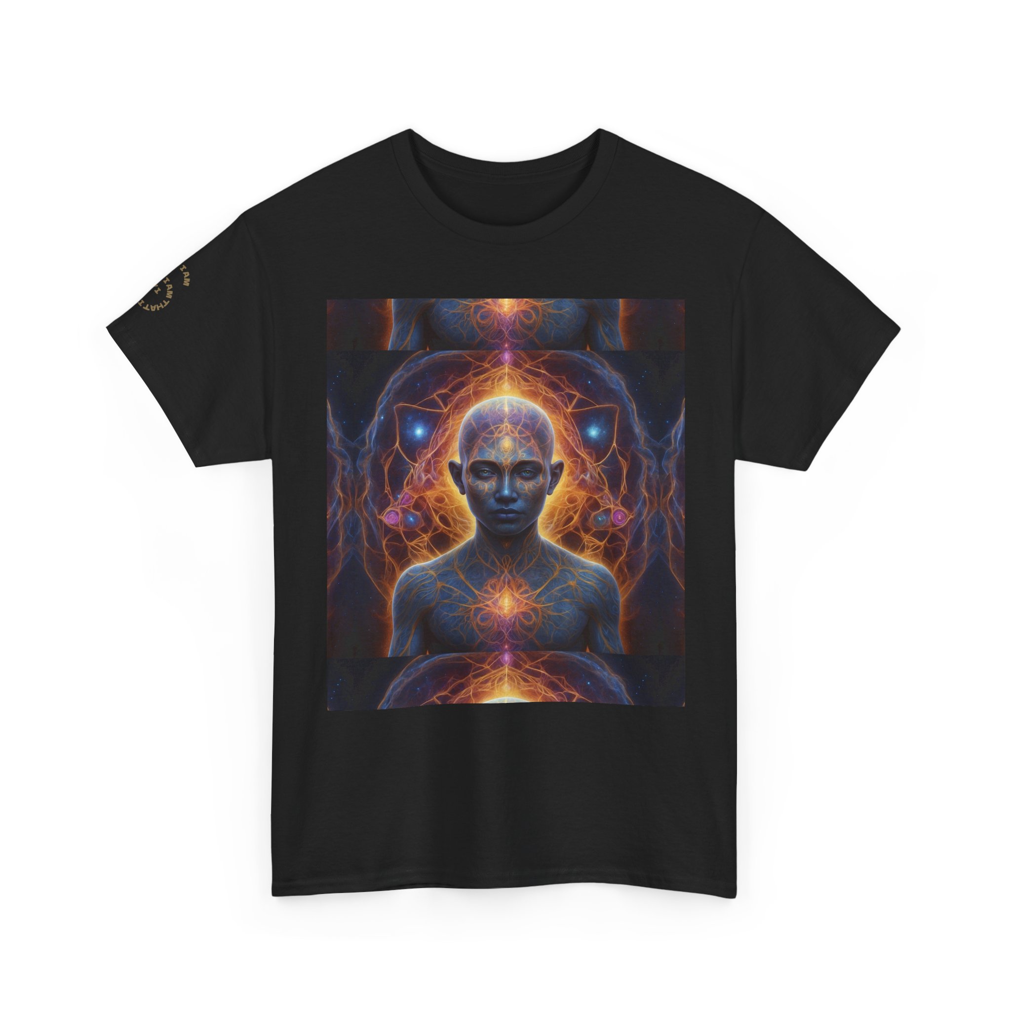 Awakened Consciousness - Sacred Geometry Cosmic Being | Spiritual Psychedelic Art Unisex Heavy Cotton Tee - Image 7