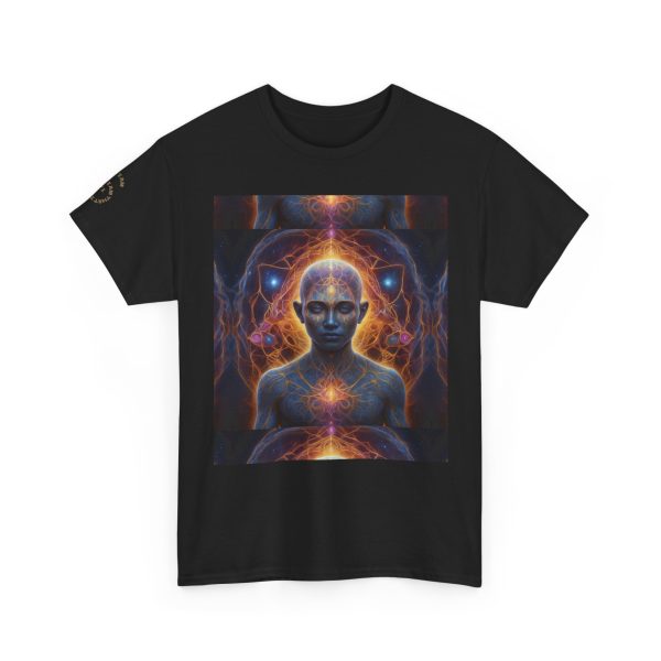 Awakened Consciousness - Sacred Geometry Cosmic Being | Spiritual Psychedelic Art Unisex Heavy Cotton Tee