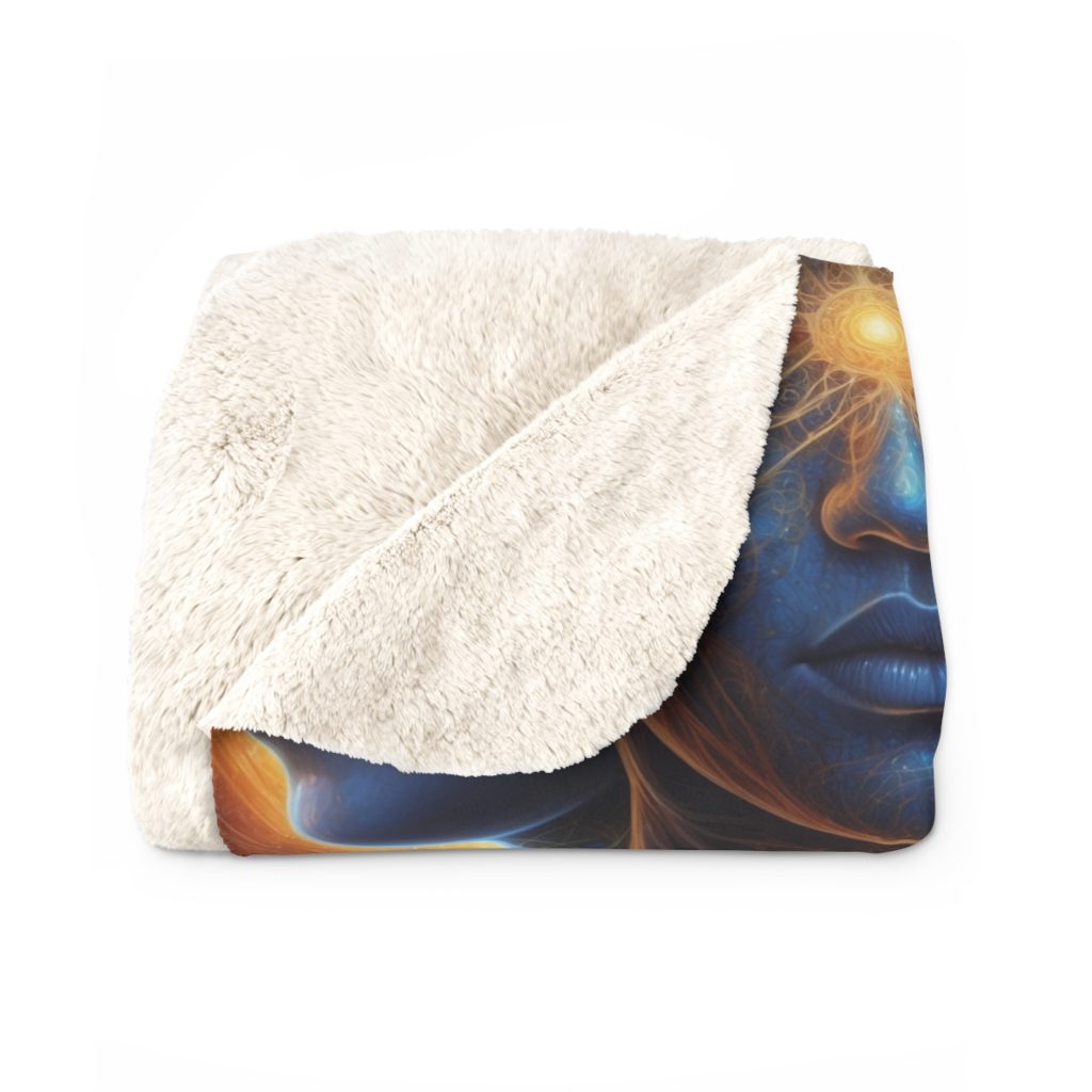 Cosmic Trinity – The Infinite Mind Within | Spiritual Psychedelic Art Sherpa Fleece Blanket