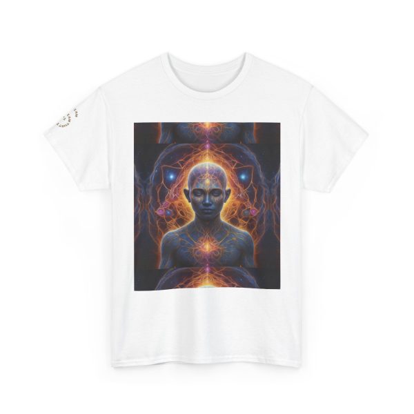 Awakened Consciousness - Sacred Geometry Cosmic Being | Spiritual Psychedelic Art Unisex Heavy Cotton Tee