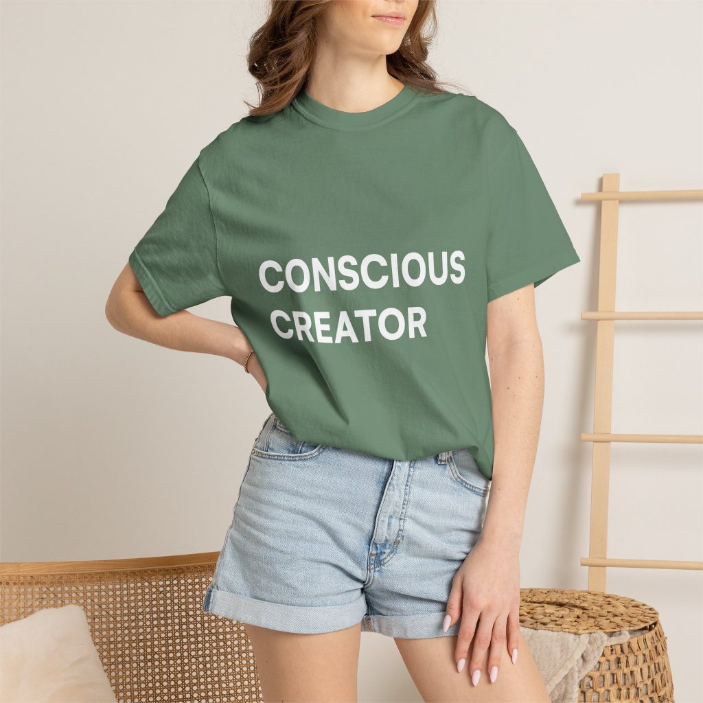 Conscious Creator T-shirt | Minimal Typography, Spiritual Affirmation