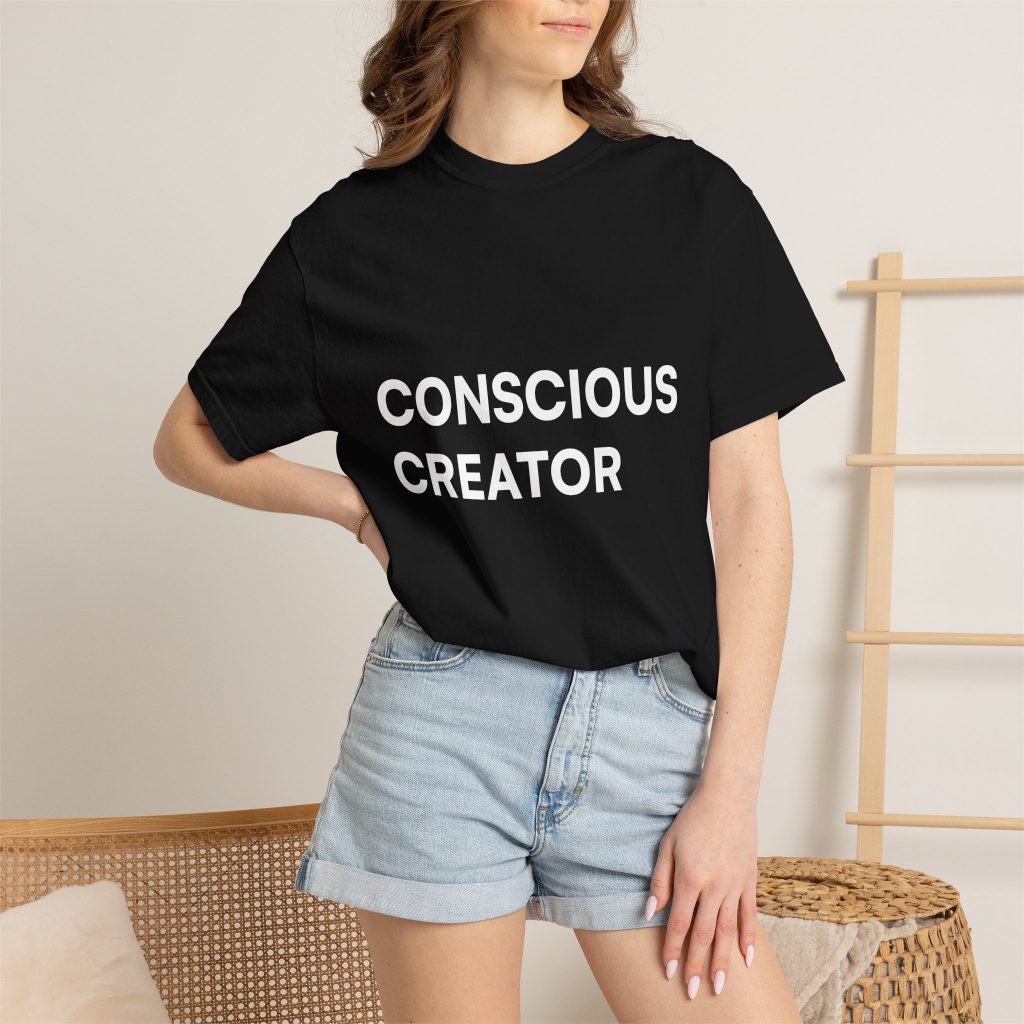 Conscious Creator T-shirt | Minimal Typography, Spiritual Affirmation