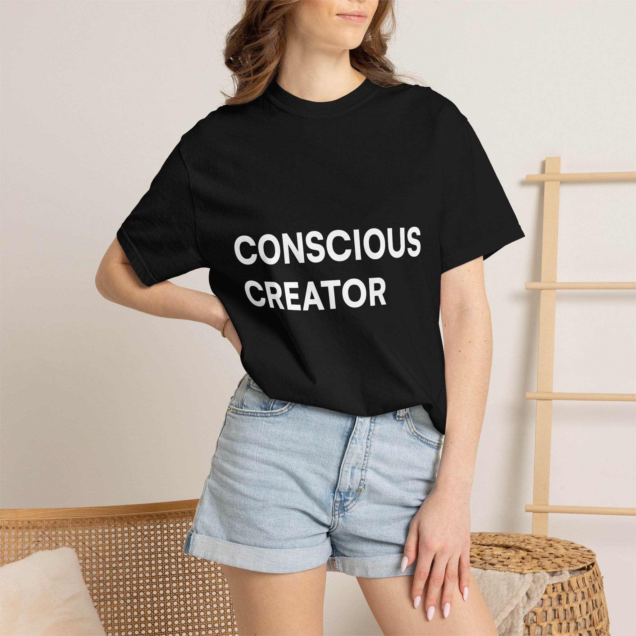 Conscious Creator T-shirt | Minimal Typography, Spiritual Affirmation - Image 13