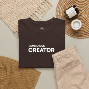 Conscious Creator Embroidered Design T-Shirt | Aligned in Truth on the left side, Black Tee, Minimal Graphic - Image 7