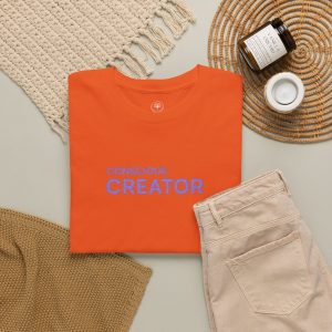 Conscious Creator Embroidered T-shirt Tee | Plain White Crew Neck - Image 12