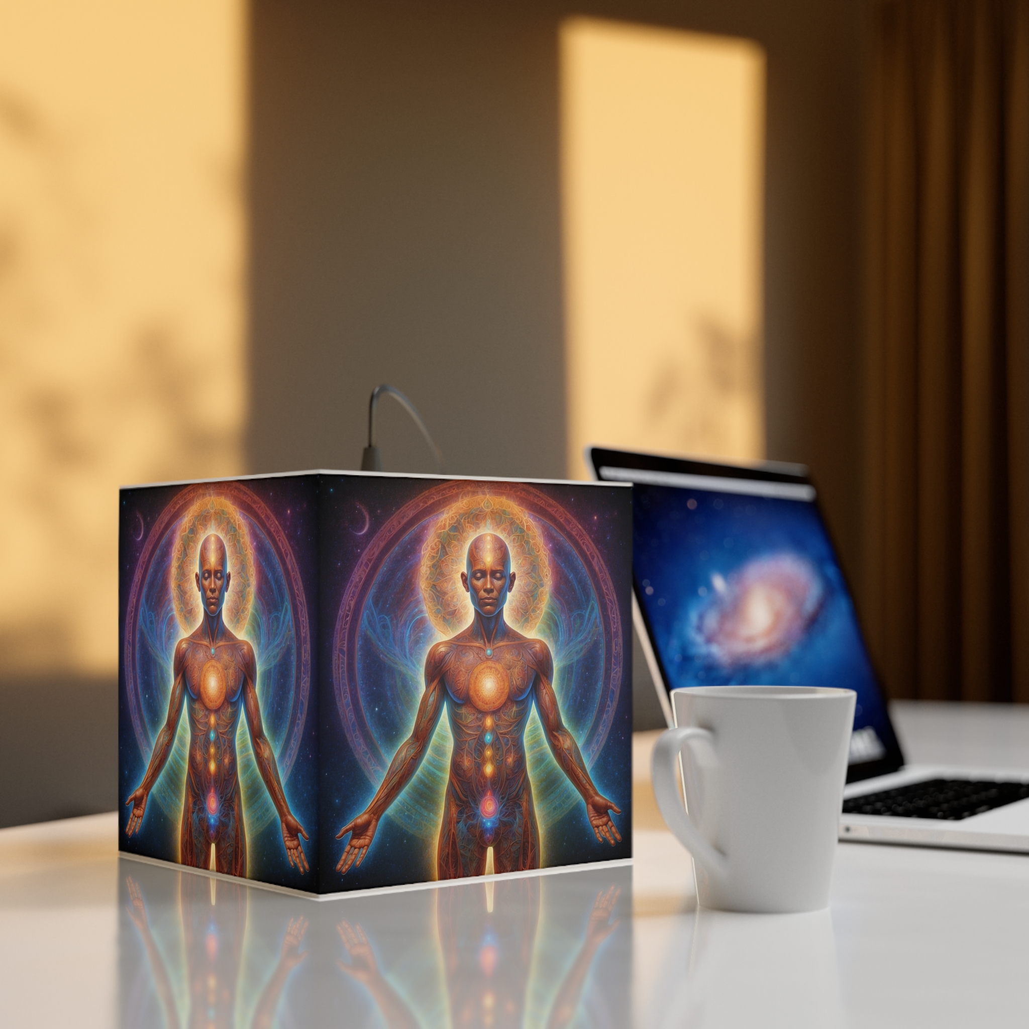 Coming back to Source Meditation Light Cube Lamp | Spiritual Energy Decor