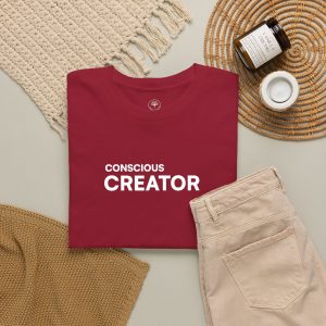 Conscious Creator Embroidered Design T-Shirt | Aligned in Truth on the left side, Black Tee, Minimal Graphic - Image 20