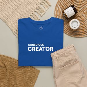Conscious Creator Embroidered Design T-Shirt | Aligned in Truth on the left side, Black Tee, Minimal Graphic - Image 15