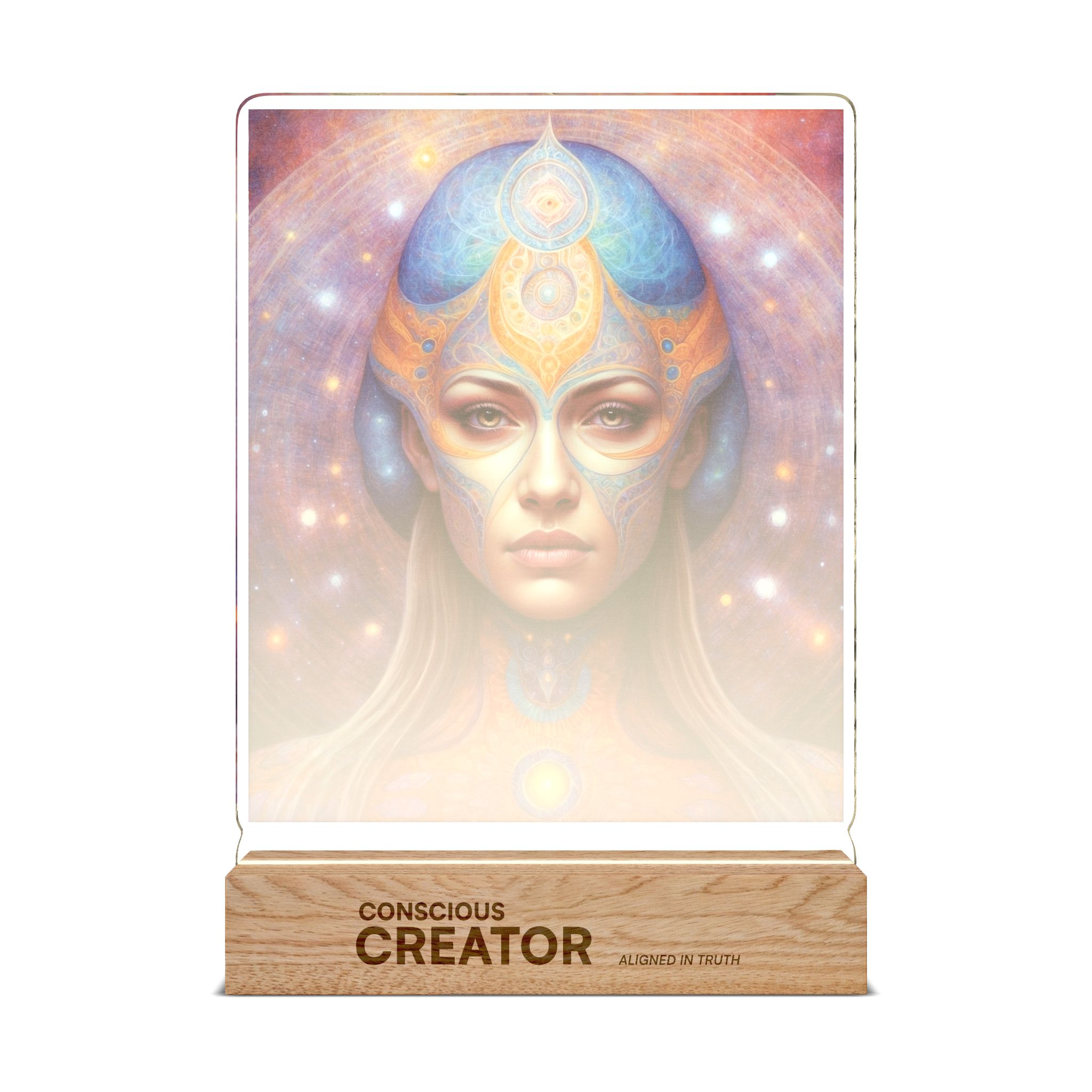 Mystic Goddess Portrait Night Light | Custom Shape UV Acrylic Lamp - Image 3
