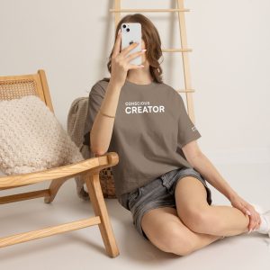 Conscious Creator Embroidered Design T-Shirt | Aligned in Truth on the left side, Black Tee, Minimal Graphic