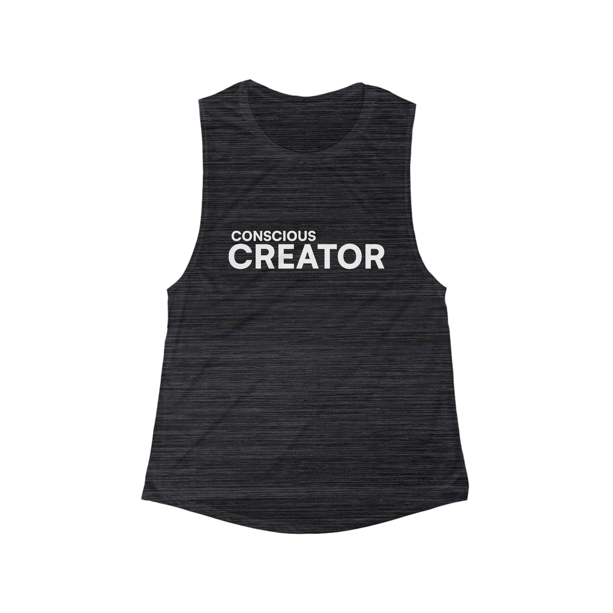Conscious Creator Tank Top | Muscle Tank, Inspirational Text - Image 5