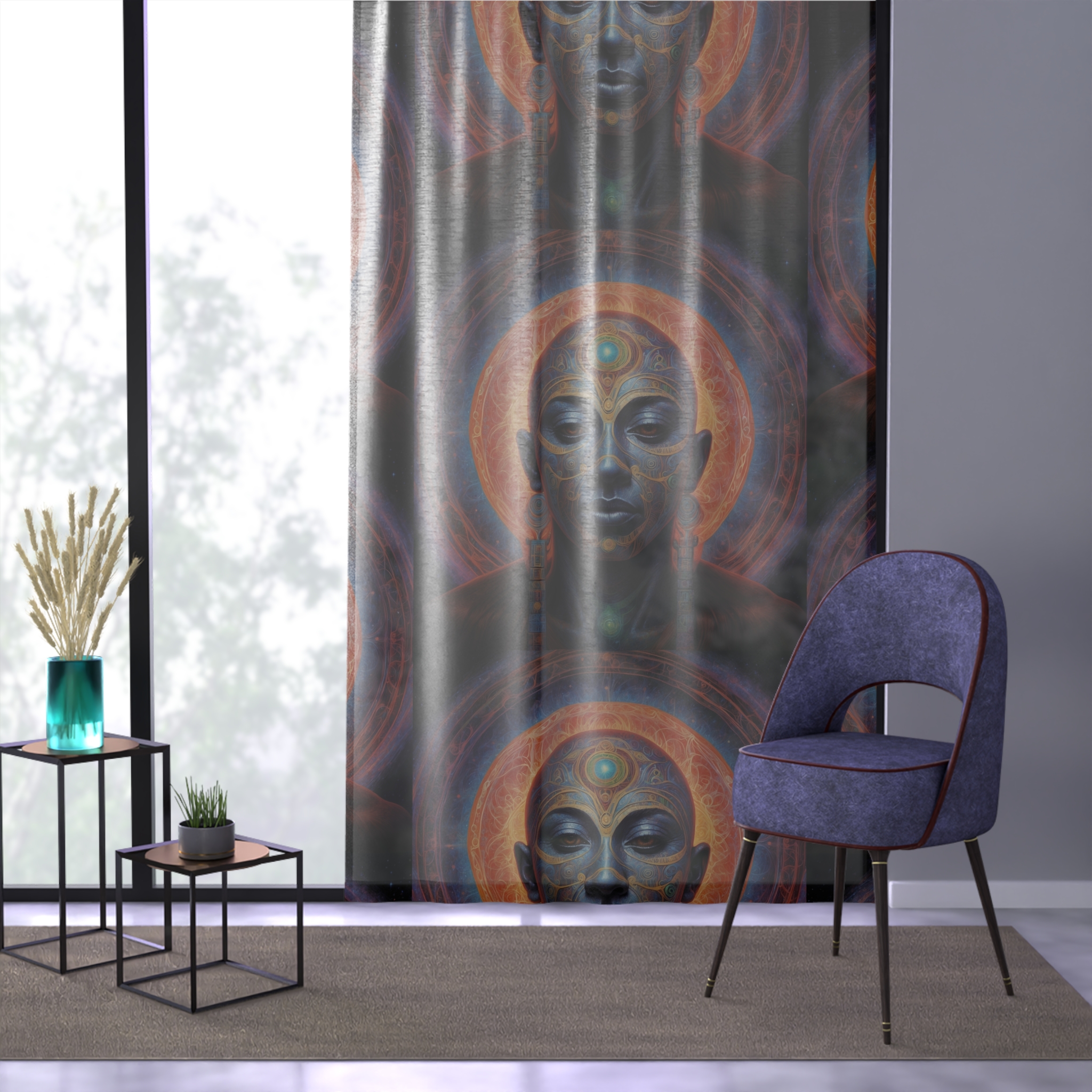 Third Eye Buddha Window Curtain | Spiritual Meditation Home Decor