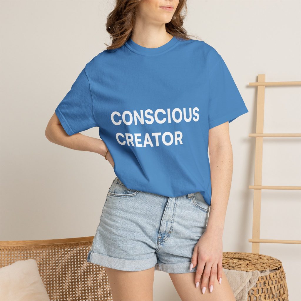 Conscious Creator T-shirt | Minimal Typography, Spiritual Affirmation