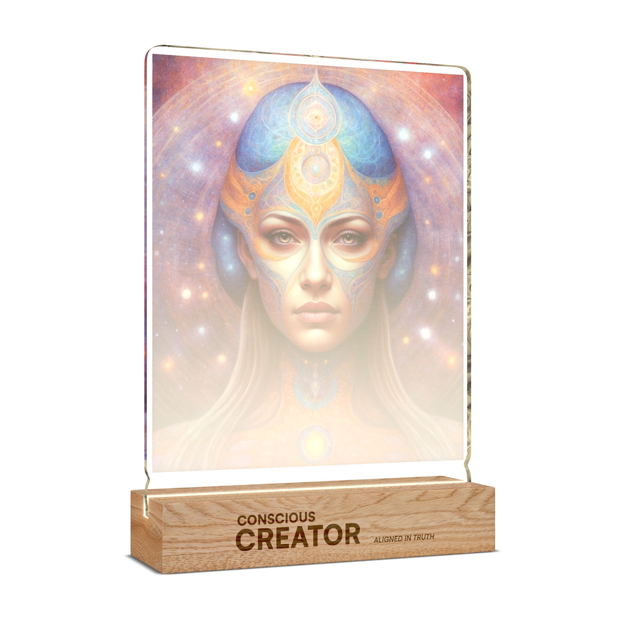 Mystic Goddess Portrait Night Light | Custom Shape UV Acrylic Lamp - Image 4