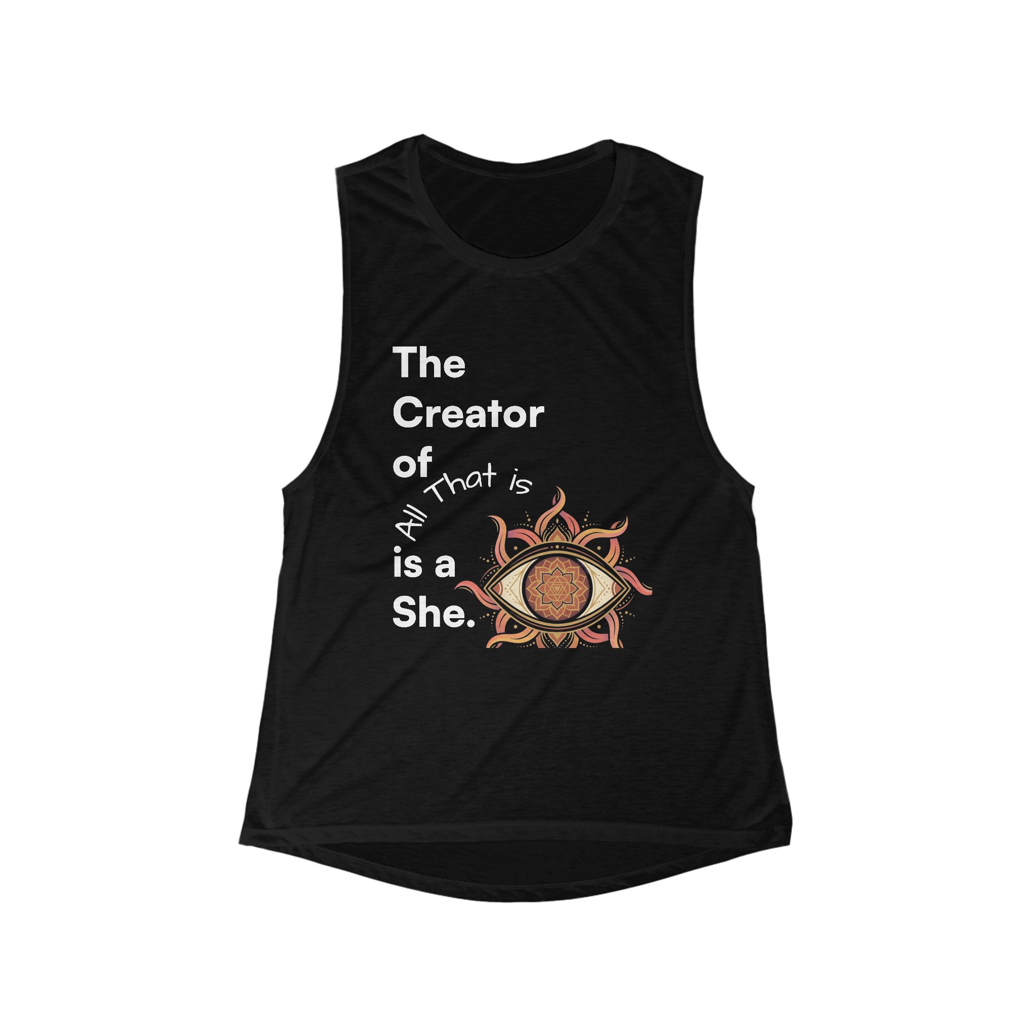 The Creator of All That Is She Tank Top | Goddess Sun Illustration - Image 3