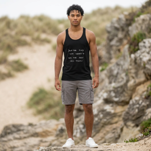 Drop the Mind Into Heart handwritten quote Tank | Racerback Yoga Top - Image 2