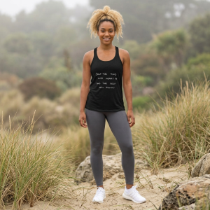 Drop the Mind Into Heart handwritten quote Tank | Racerback Yoga Top - Image 3