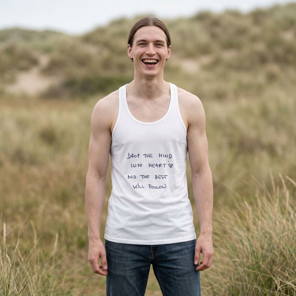 Drop the Mind Into Heart handwritten quote Tank | Racerback Yoga Top