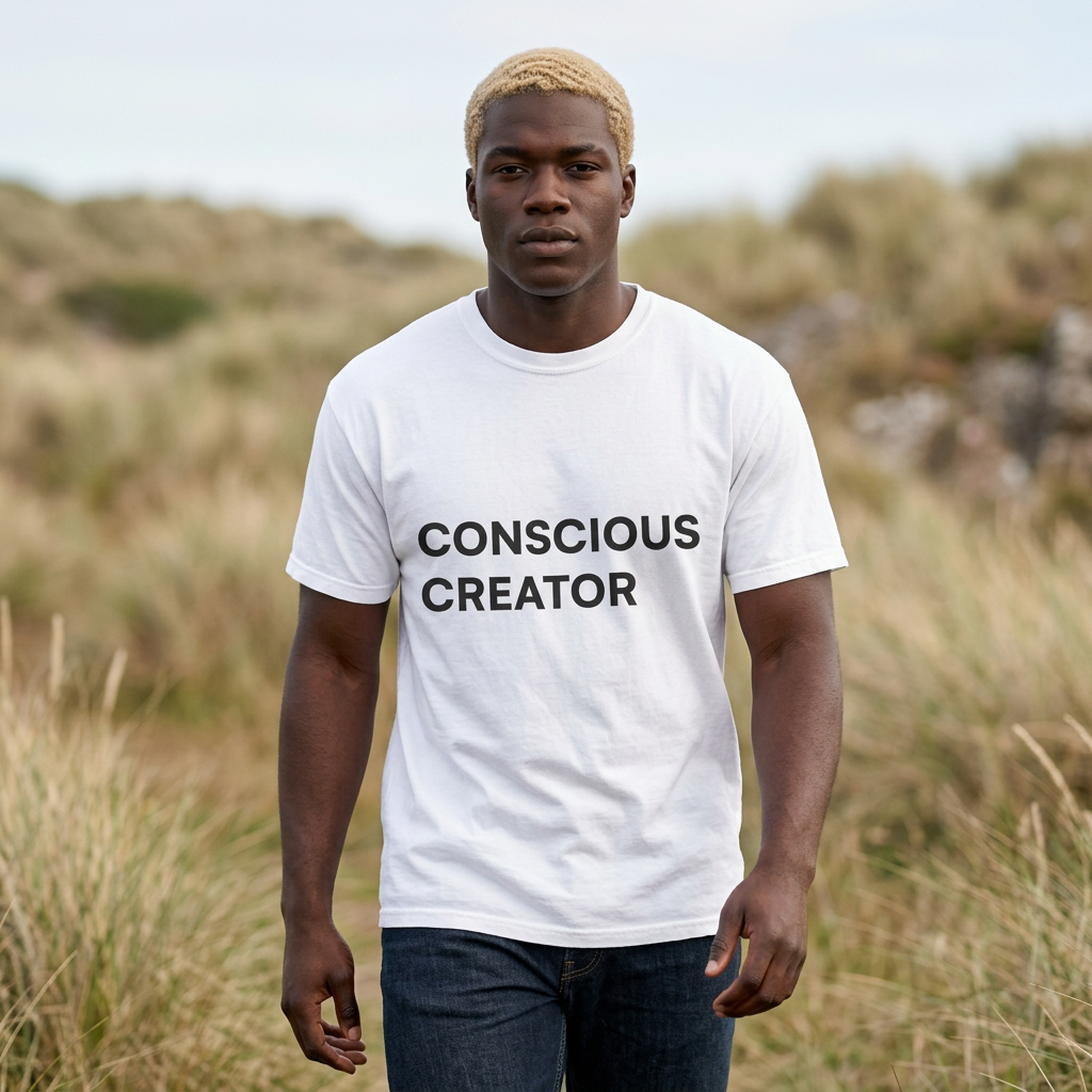 Conscious Creator T-shirt | Minimal Typography, Spiritual Affirmation